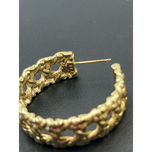 Kendra Scott NATALIE‎ Gold Plated Rattan Open Woven Looking Hoop Earrings - Picture 10 of 11